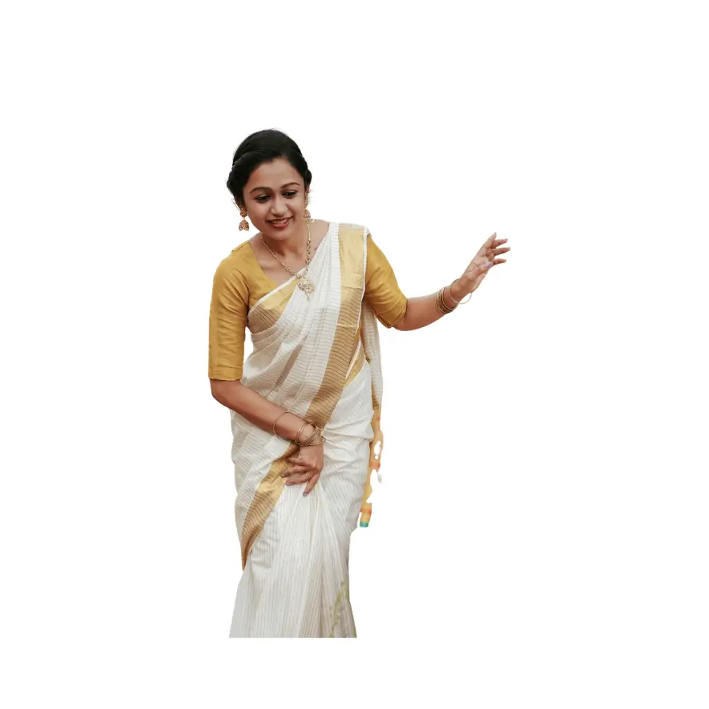 Kuthampully Full Stripe Kerala saree 6.25mtr