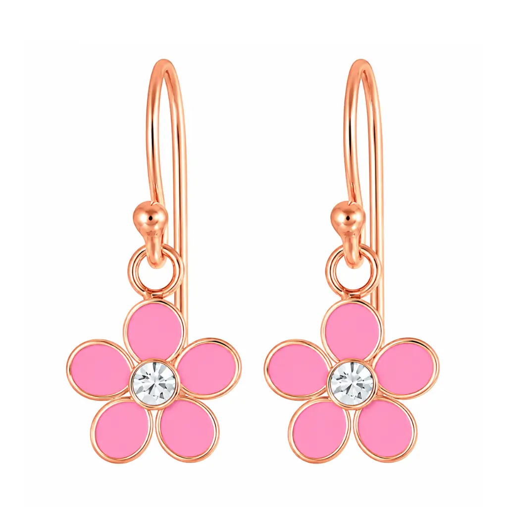GALIN PINK FLOWER WIRE EARRING