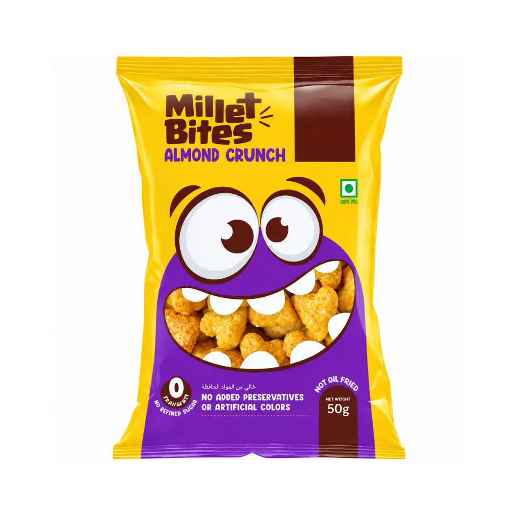 SOME MORE FOODS MILLET BITES ALMOND CRUNCH 50 GM