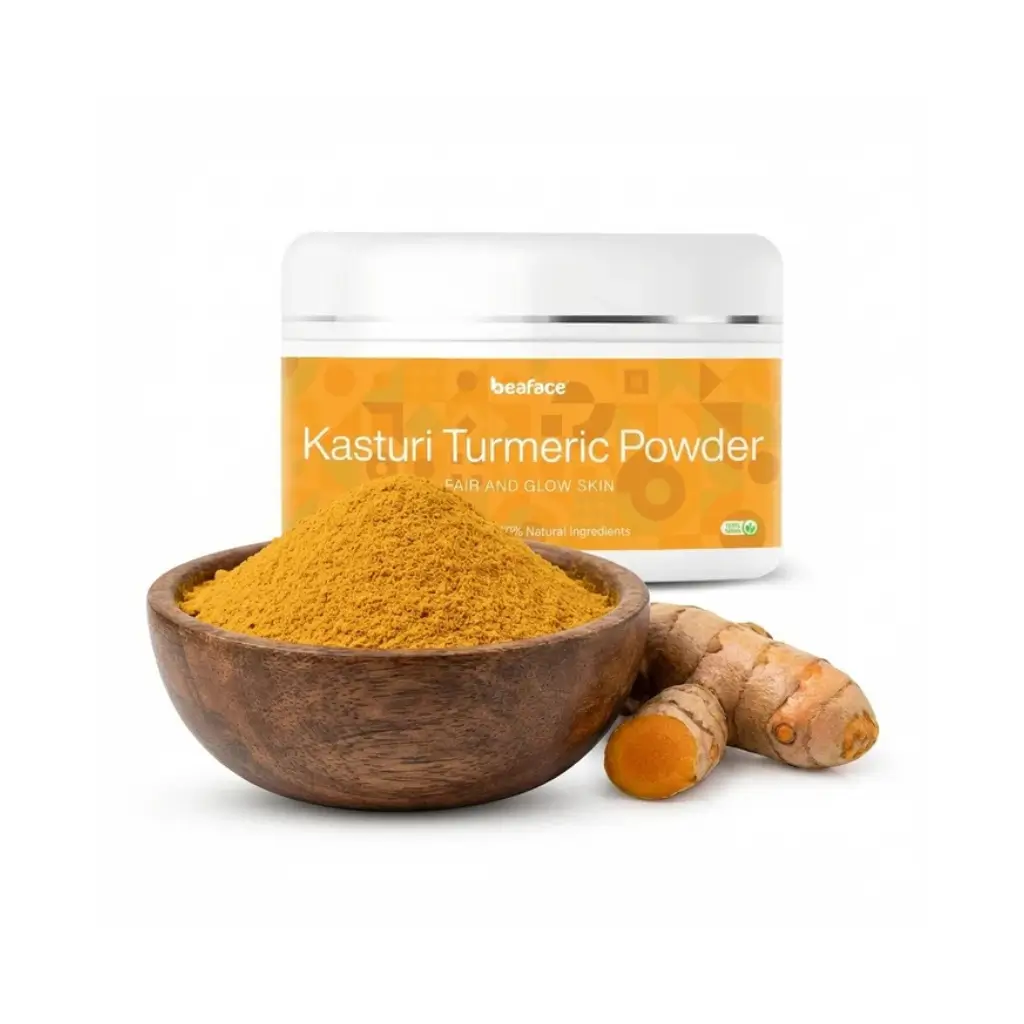 BEAFACE KASTURI TURMERIC POWDER HYDRATES SOOTHES DRY SKIN BLEACHING 100 GM