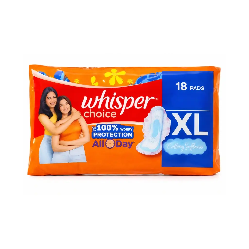 WHISPER CHOICE XL COTTONY SOFTNESS 18 PADS