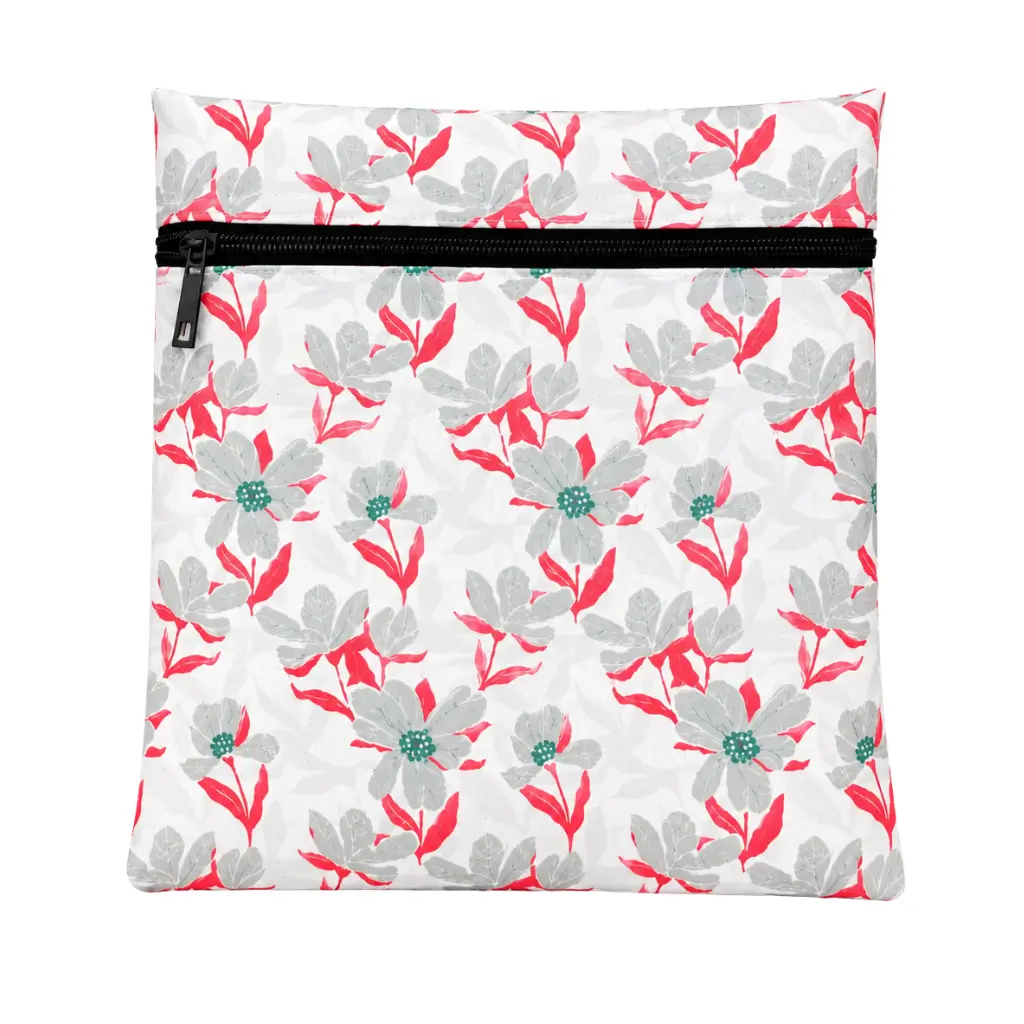 KIWEENA FLOWER ROSE INSULATED REUSABLE LUNCH BOX POUCH WITH THERMAL INNER LINING AND LIGHT WEIGHT FOOD STORAGE