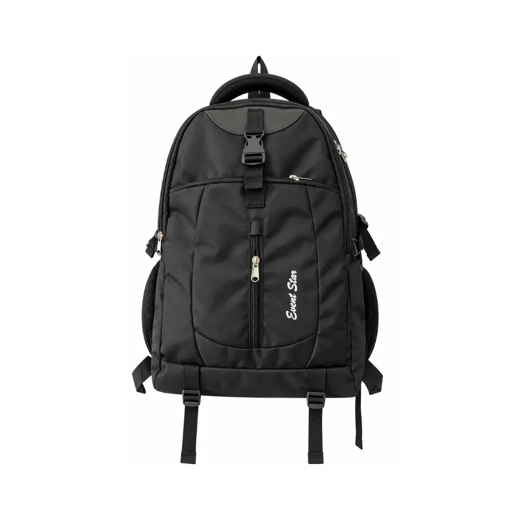 POOJA BAGS EVENT STAR MULTI COMPARTMENT TRAVEL BACKPACK | BLACK | ZIPPERED STORAGE