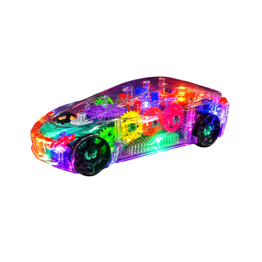 CONCEPT RACING TRANSPARENT GEAR CAR WITH LIGHTS & MUSIC