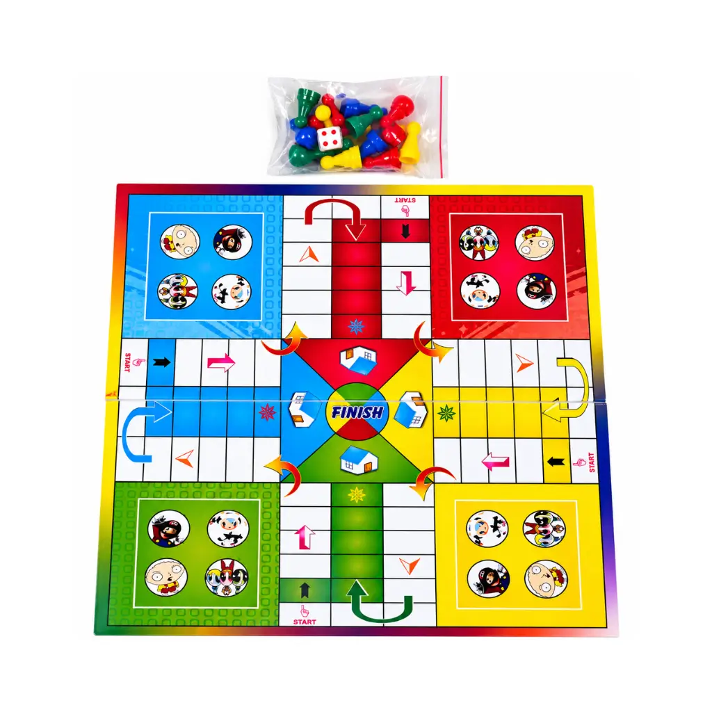 Portable Ludo Board Game Set with Pawns & Dice