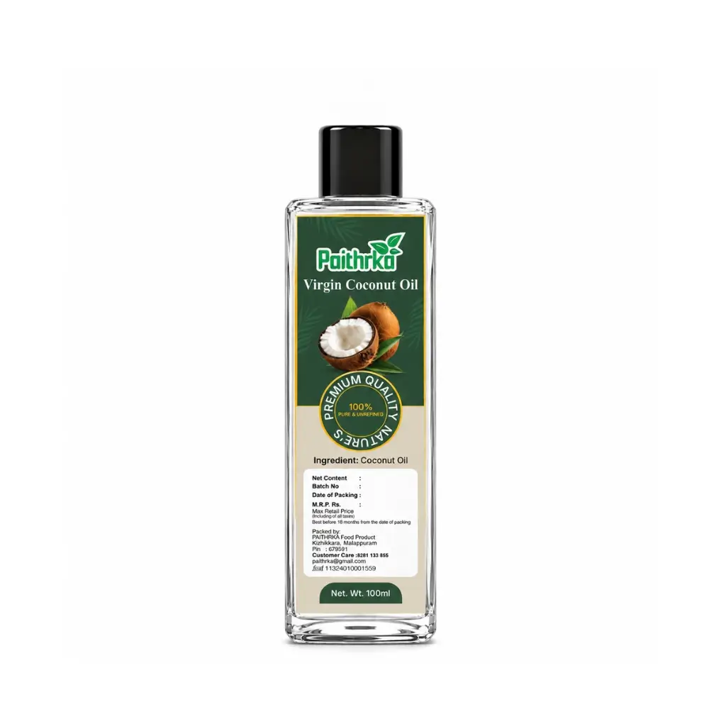 PAITHRKA 100% PURE & UNREFINED VIRGIN COCONUT OIL 100 ML