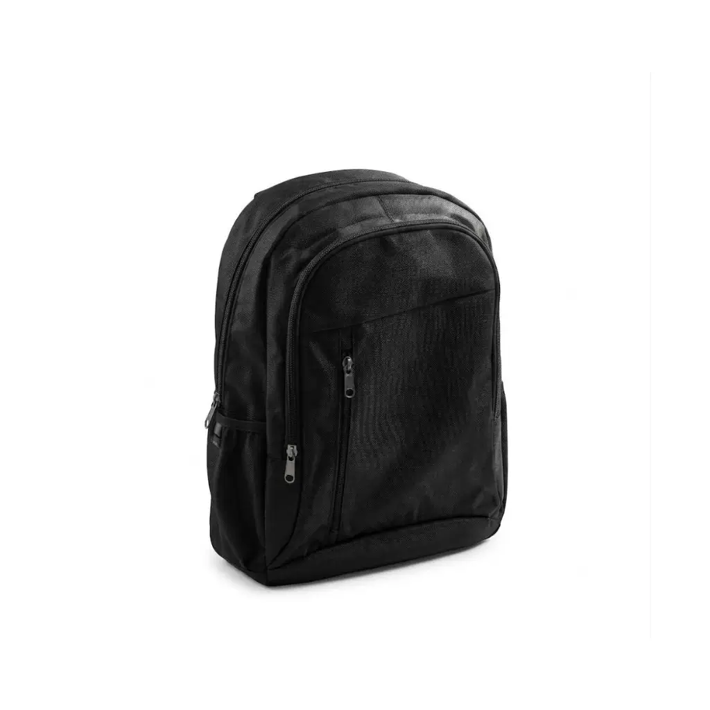GENERIC BLACK POLYESTER LAPTOP BACKPACK WITH MULTIPLE COMPARTMENTS