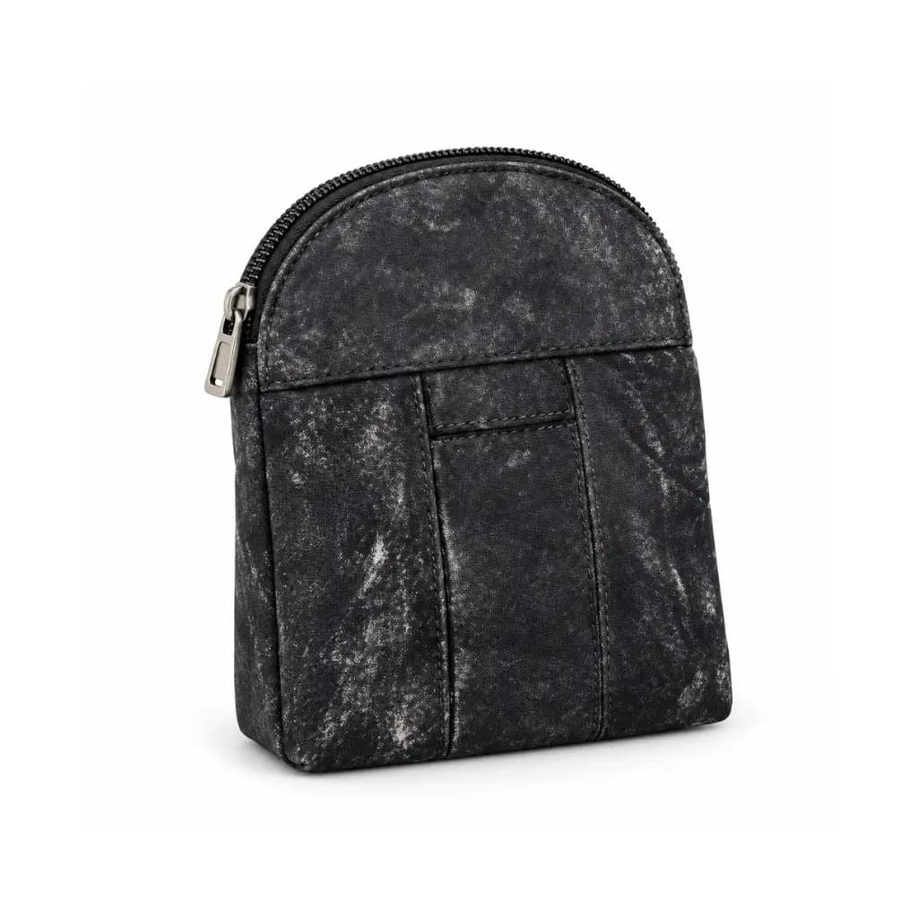 GENERIC MINI ZIPPER PURSE WITH FRONT POCKET | BLACK |1 PC