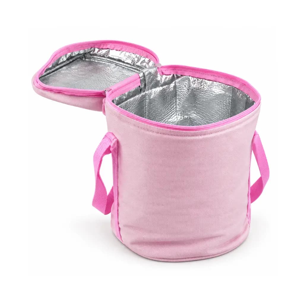 GENERIC PINK INSULATED LUNCH BAG WITH ZIP CLOSURE & CARRY HANDLES
