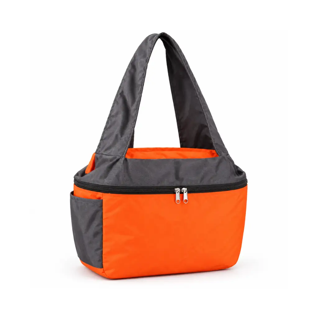 GENERIC TRAVEL TOTE CARRY BAG| ORANGE & DARK GREY| 26 × 33 CM
