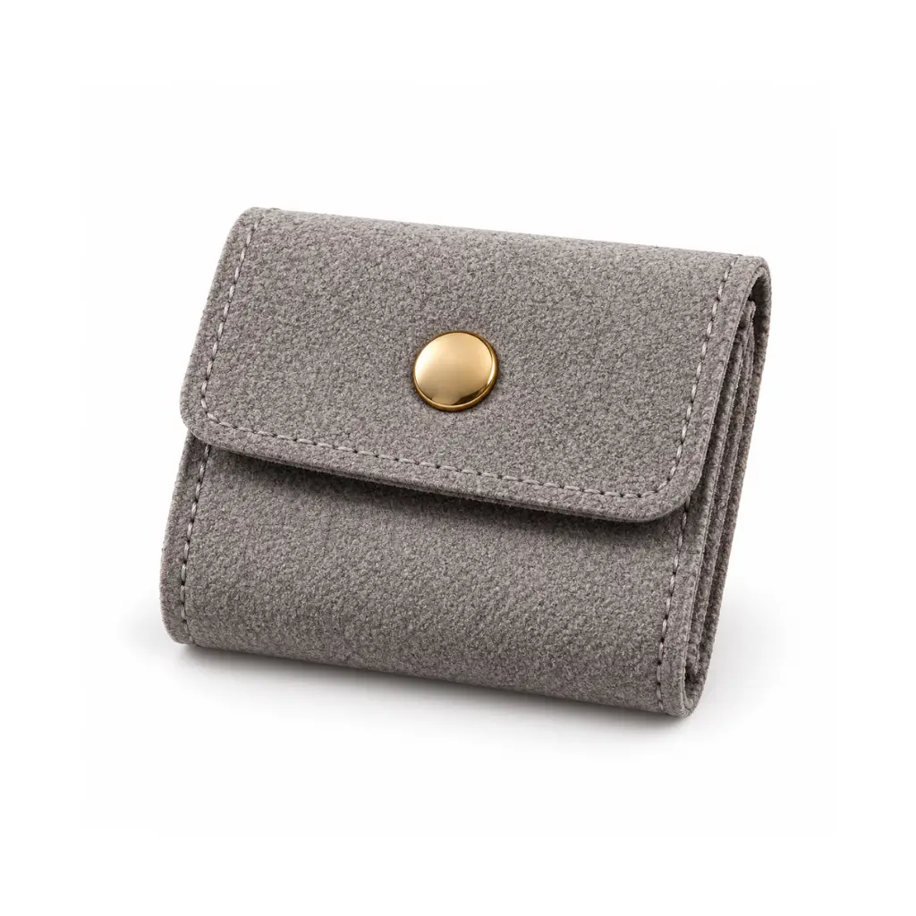 GENERIC PORTABLE TRAVEL JEWELLERY ROLL ORGANIZER POUCH | GREY