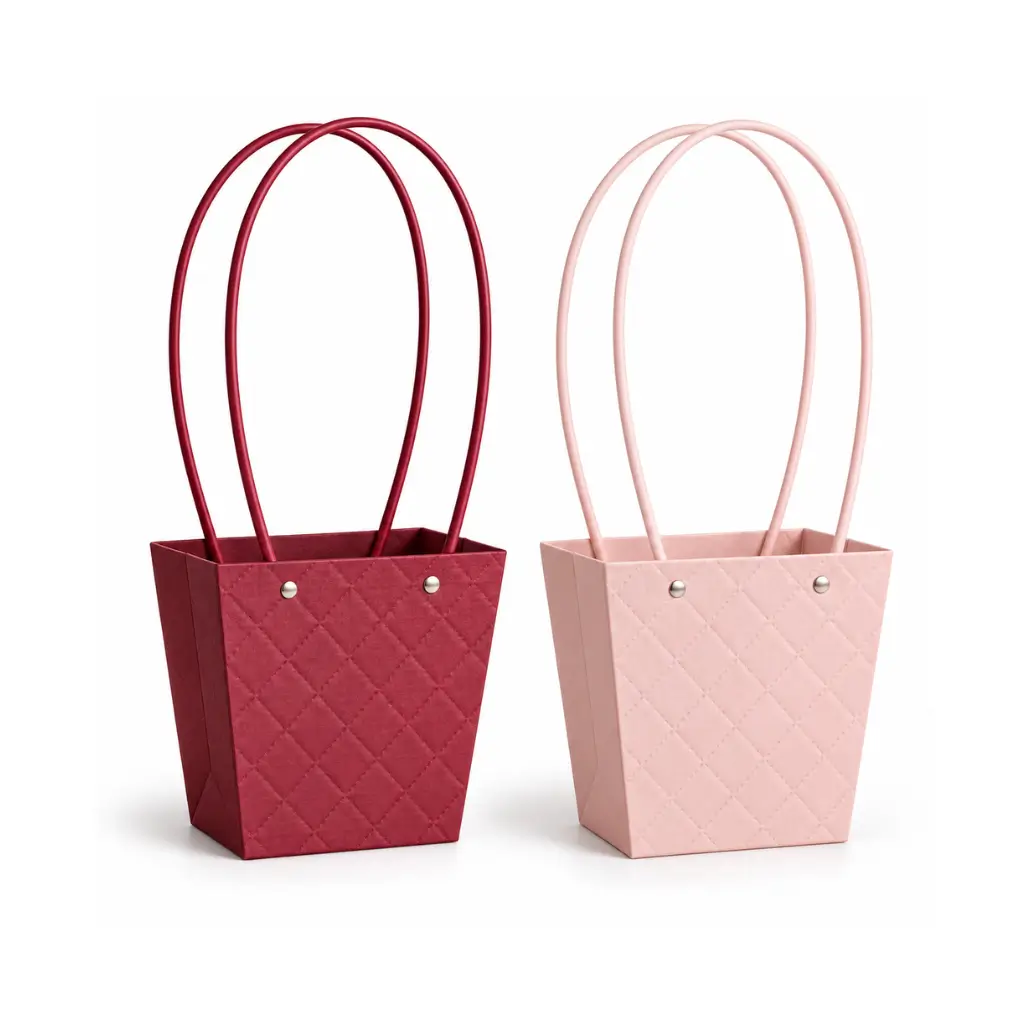 GENERIC FOLDABLE DIAMOND-PATTERN FLOWER BOUQUET CARRY BAG WITH LOOP HANDLES | 1 PIECE