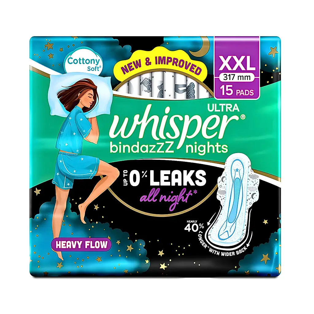 WHISPER ULTRA BINDAZZZ NIGHTS 317 MM XXL 15 PADS