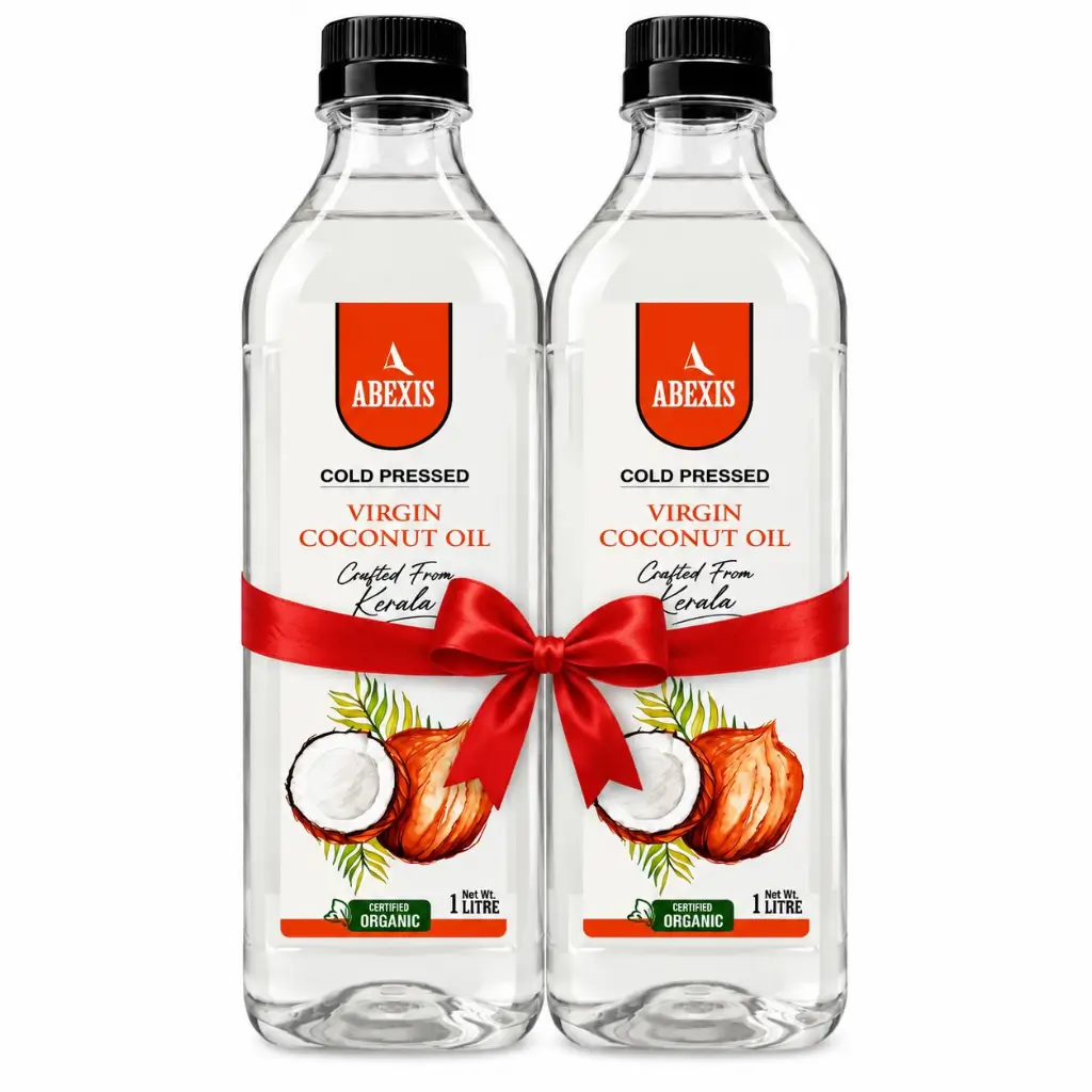 ABEXIS COLD PRESSED VIRGIN COCONUT OIL | EXCLUSIVE DUSSEHRA SPECIAL OFFER | PACK OF 2 (1 LITRE EACH) | TOTAL 2 LITRES