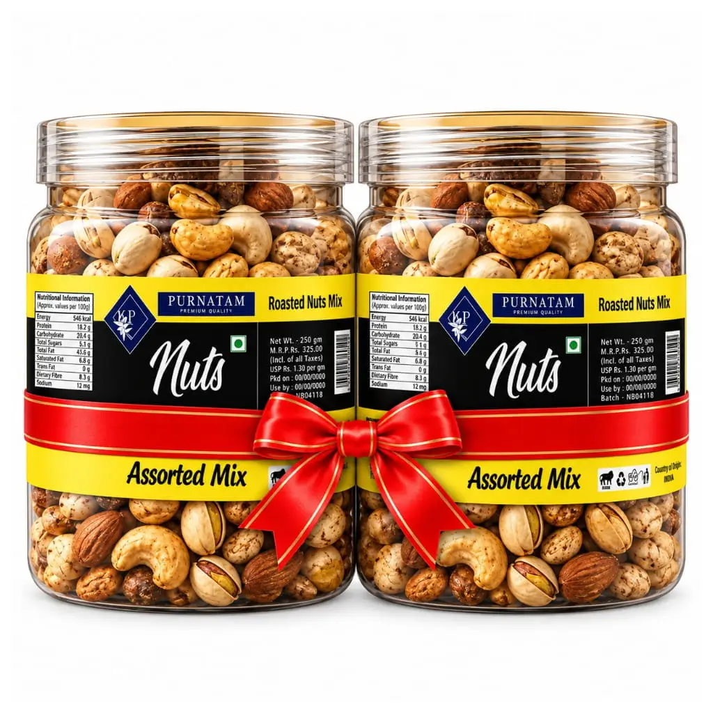 PURNATAM ASSORTED MIX NUTS 250 GM PACK OF 2