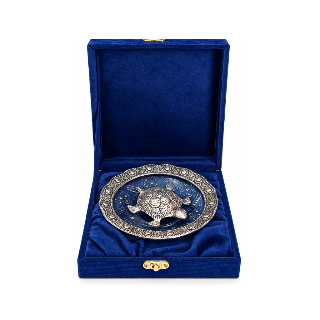 CRAFT TARA ROYAL VALVET EDITION SILVER FINISH TURTLE PLATE