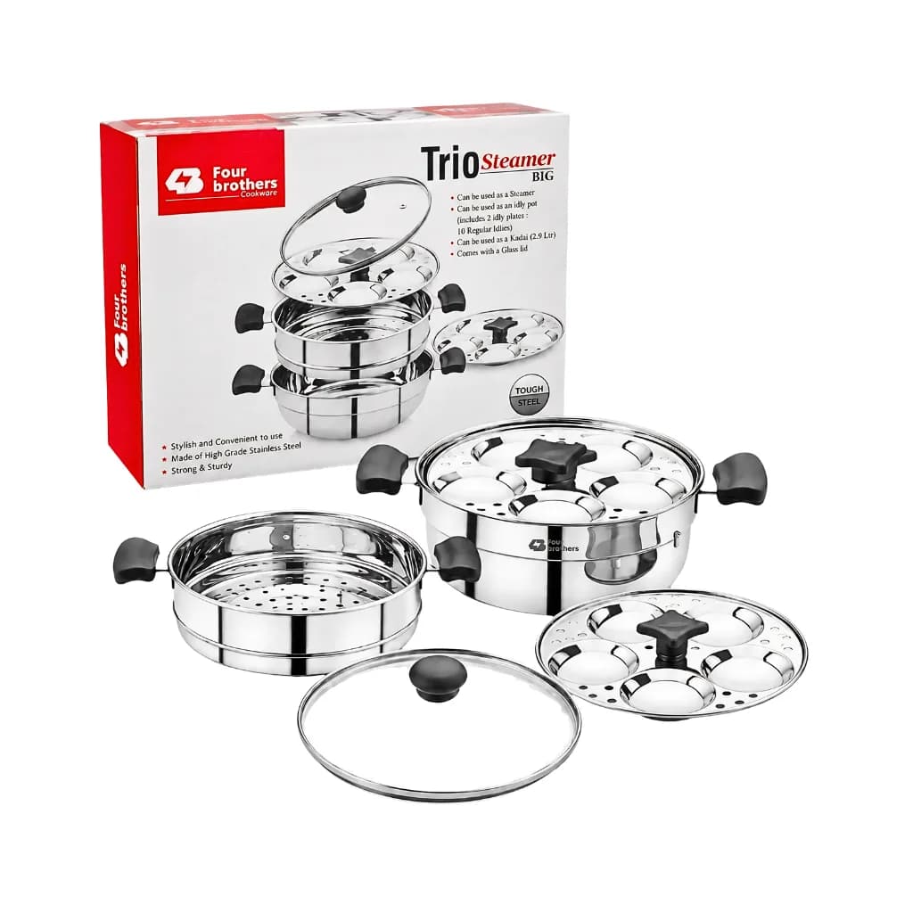 FOUR BROTHERS TRIO STEAMER BIG & IDLY POT