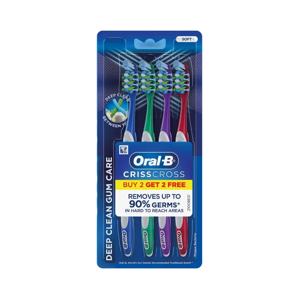 ORAL B CRISS CROSS EXPERT DEEP CLEAN SOFT GUM CARE TOOTHBRUSH BUY 2 GET 2