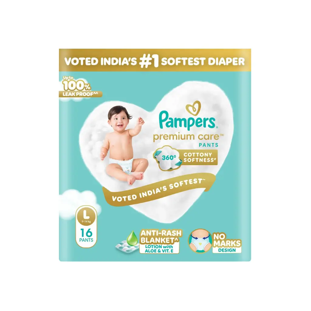 PAMPERS PREMIUM CARE LARGE 9-14 KG 16 PANTS
