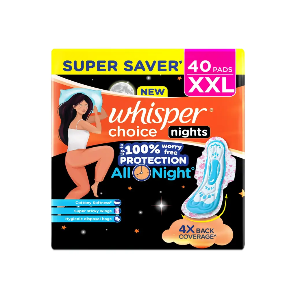WHISPER CHOICE NIGHTS XXL 40 PADS