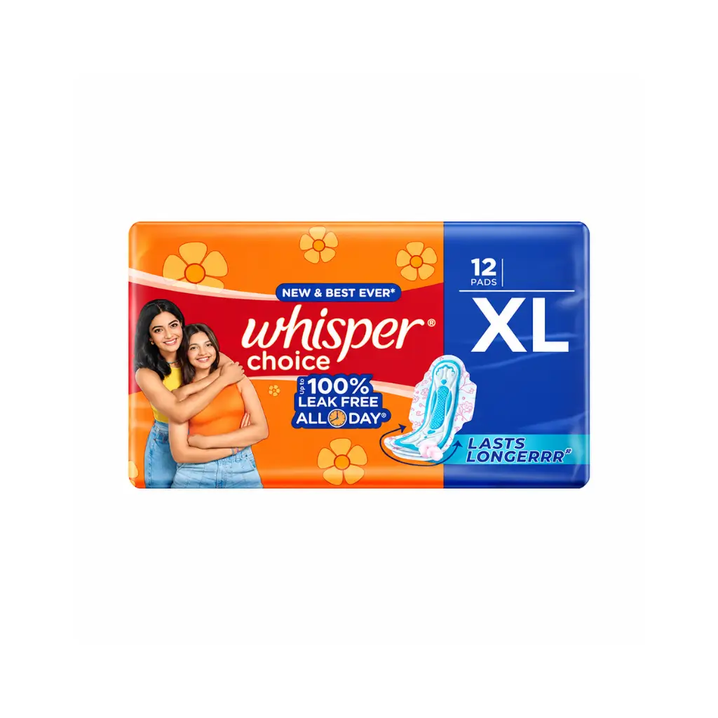 WHISPER CHOICE XL 12 PADS LASTS LONGERRR