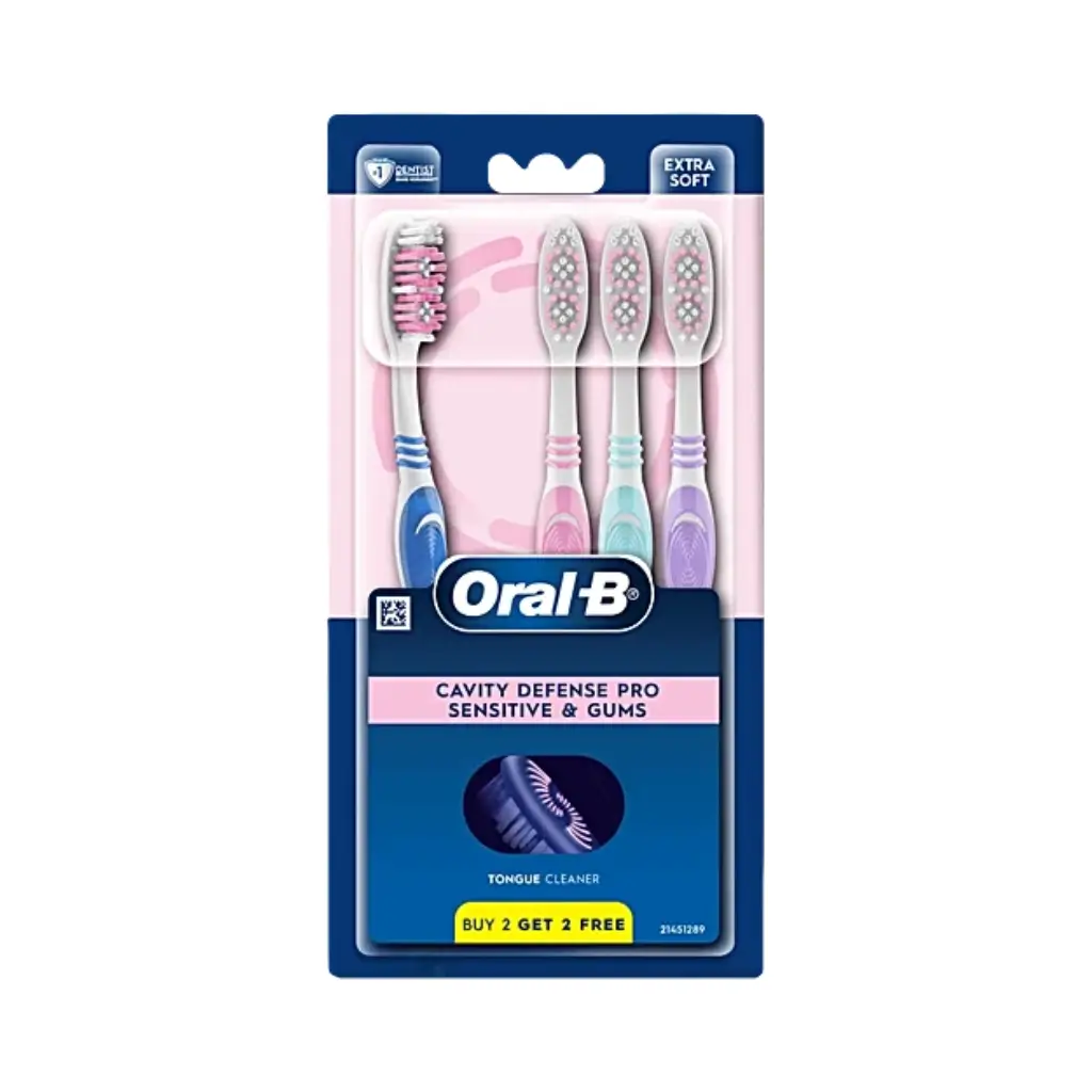 ORAL B CAVITY DEFENSE PRO SENSITIVE & GUMS EXTRA SOFT BUY 2 GET 2
