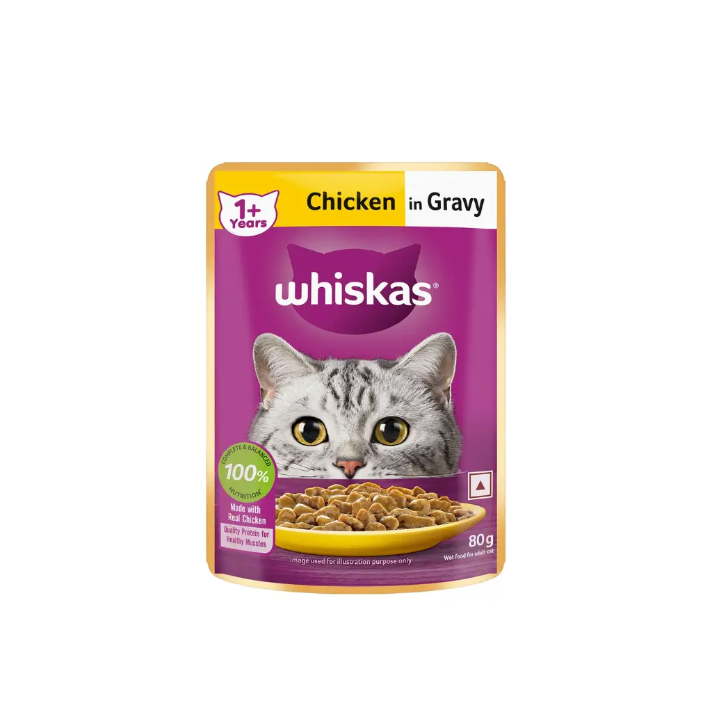 WHISKAS CHICKEN IN GRAVY 1+ YEARS 80 G