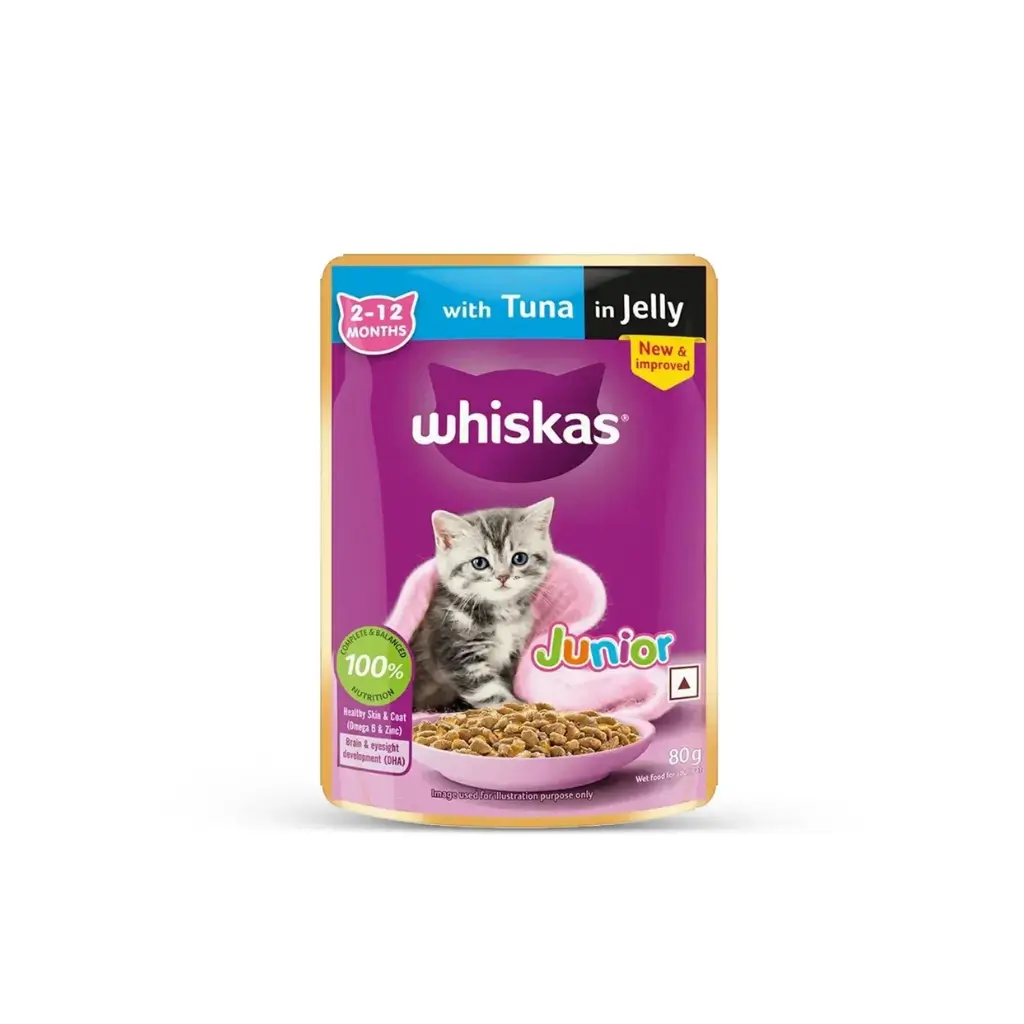 WHISKAS JUNIOUR WITH TUNA IN JELLY 2-12 MONTHS 80 G