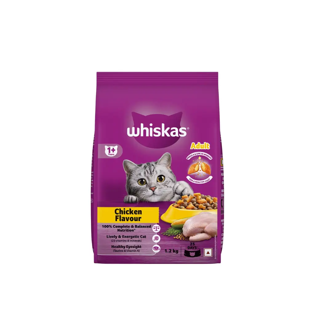 WHISKAS ADULT CHICKEN FLAVOUR 1+ YEARS 1.2 KG