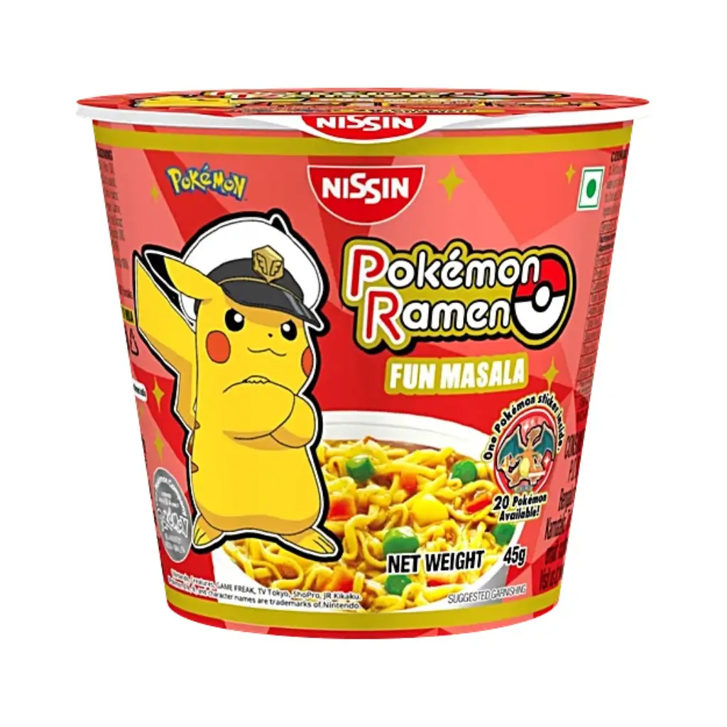 NISSIN CUP NOODLES POKEMON RAMEN FUN MASALA 45 GM