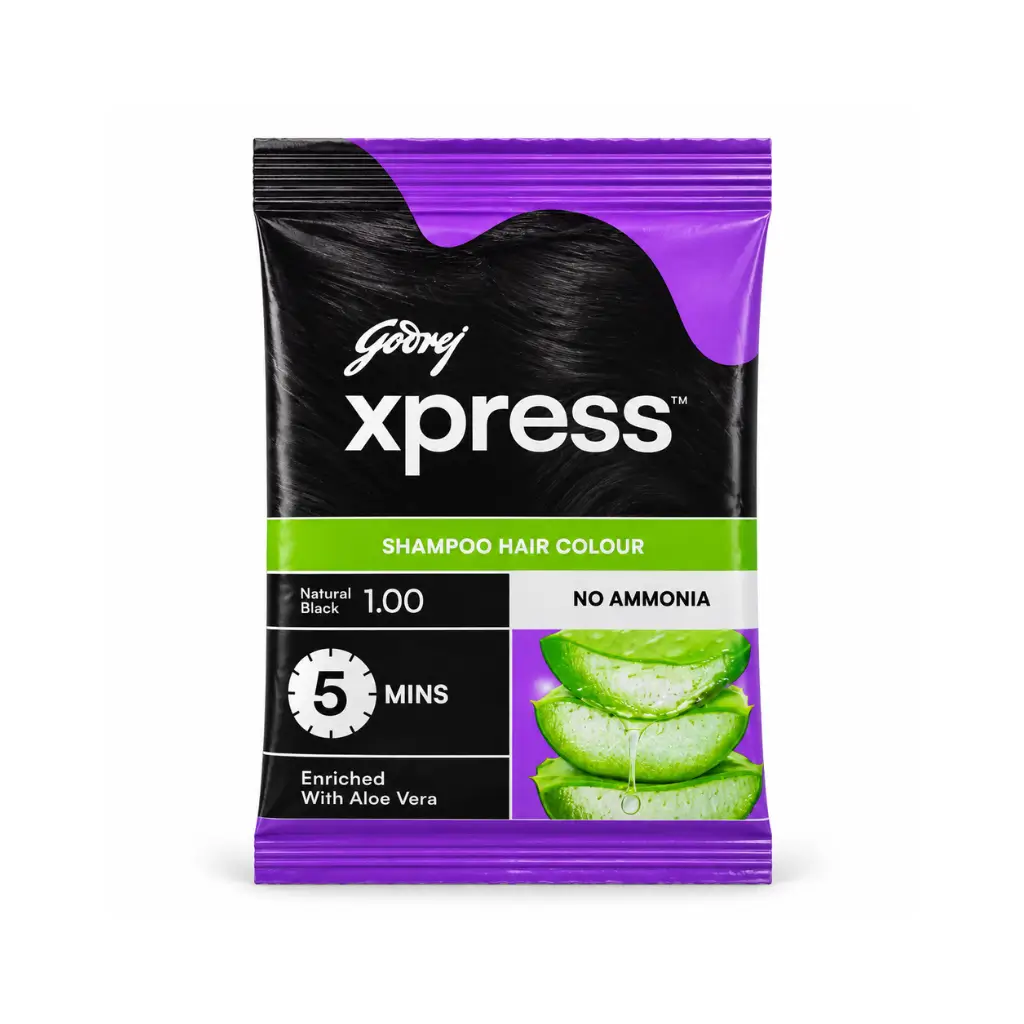GODREJ XPRESS NATURAL BLACK 1.00 SHAMPOO HAIR COLOUR 10 ML