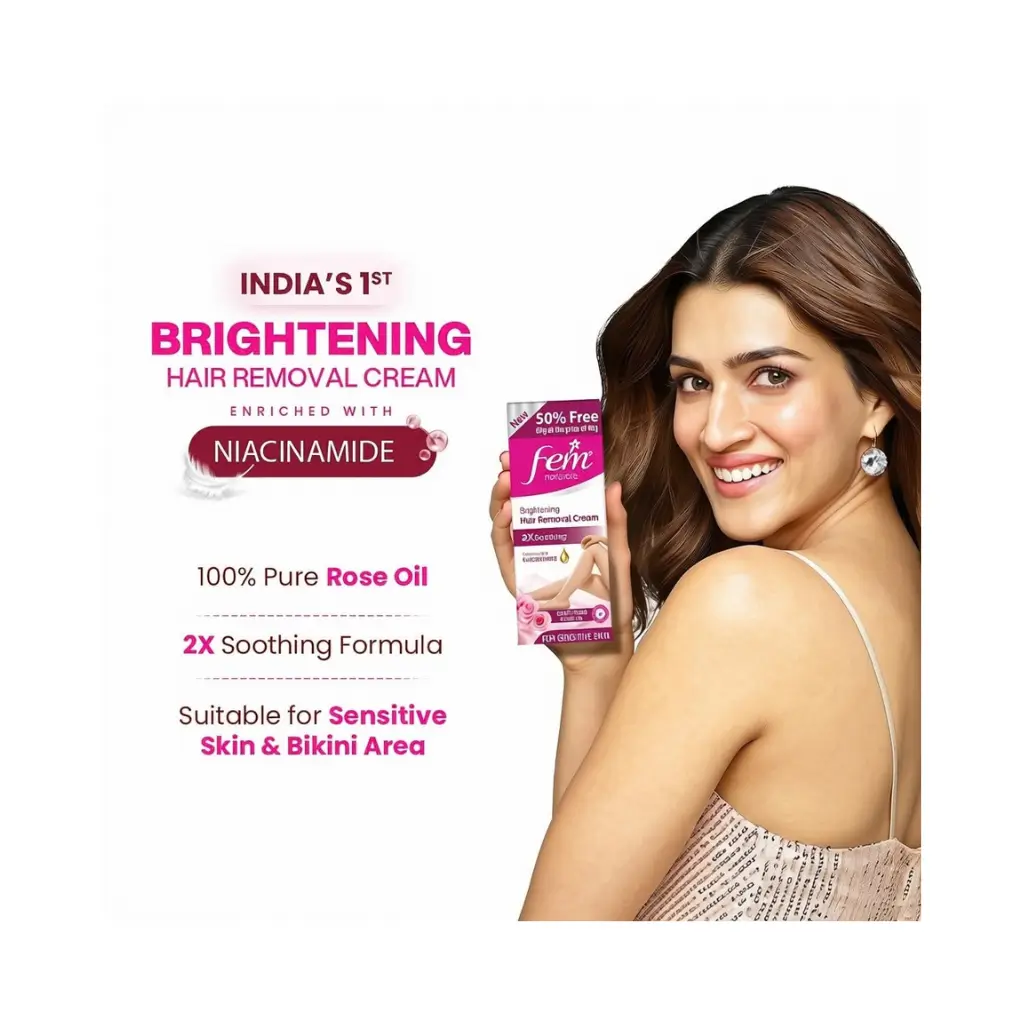 FEM NATURAL BRIGHTENING HAIR REMOVAL CREME ROSE 40+20G