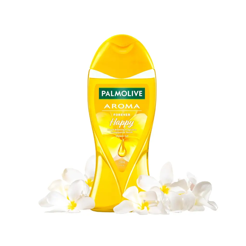 PALMOLIVE AROMA FOREVER HAPPY FRANGIPANI & NEROLI SHOWER GEL BOTTLE 250ML