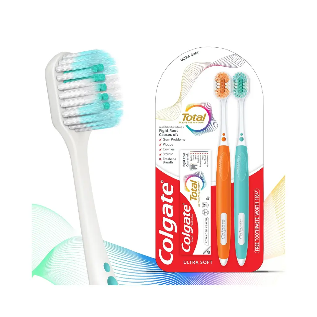 COLGATE TOTAL ACTIVE PREVENTION ULTRA SOFT TOOTH BRUSH PACK OF 2