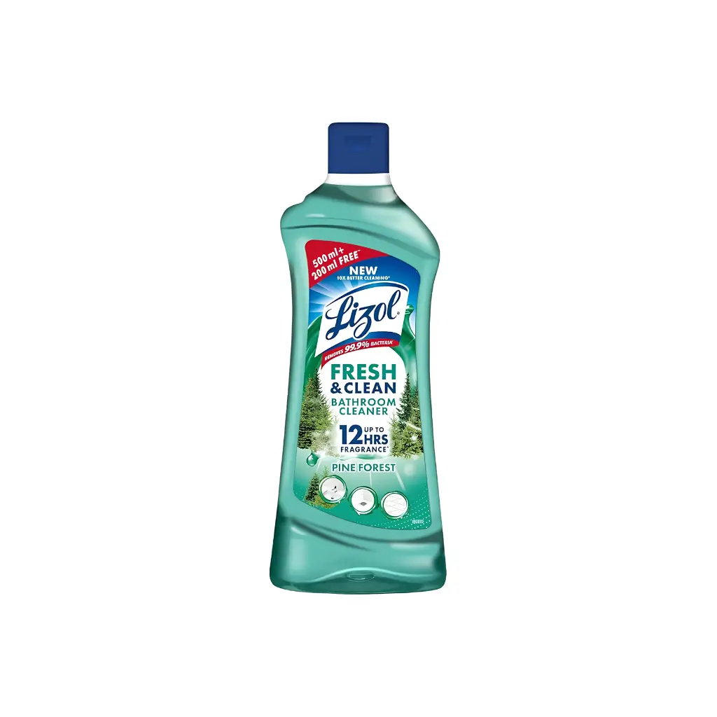 LIZOL FRESH & CLEAN BATHROOM CLEANER PINE FOREST 700ML (500ML+200ML FREE)