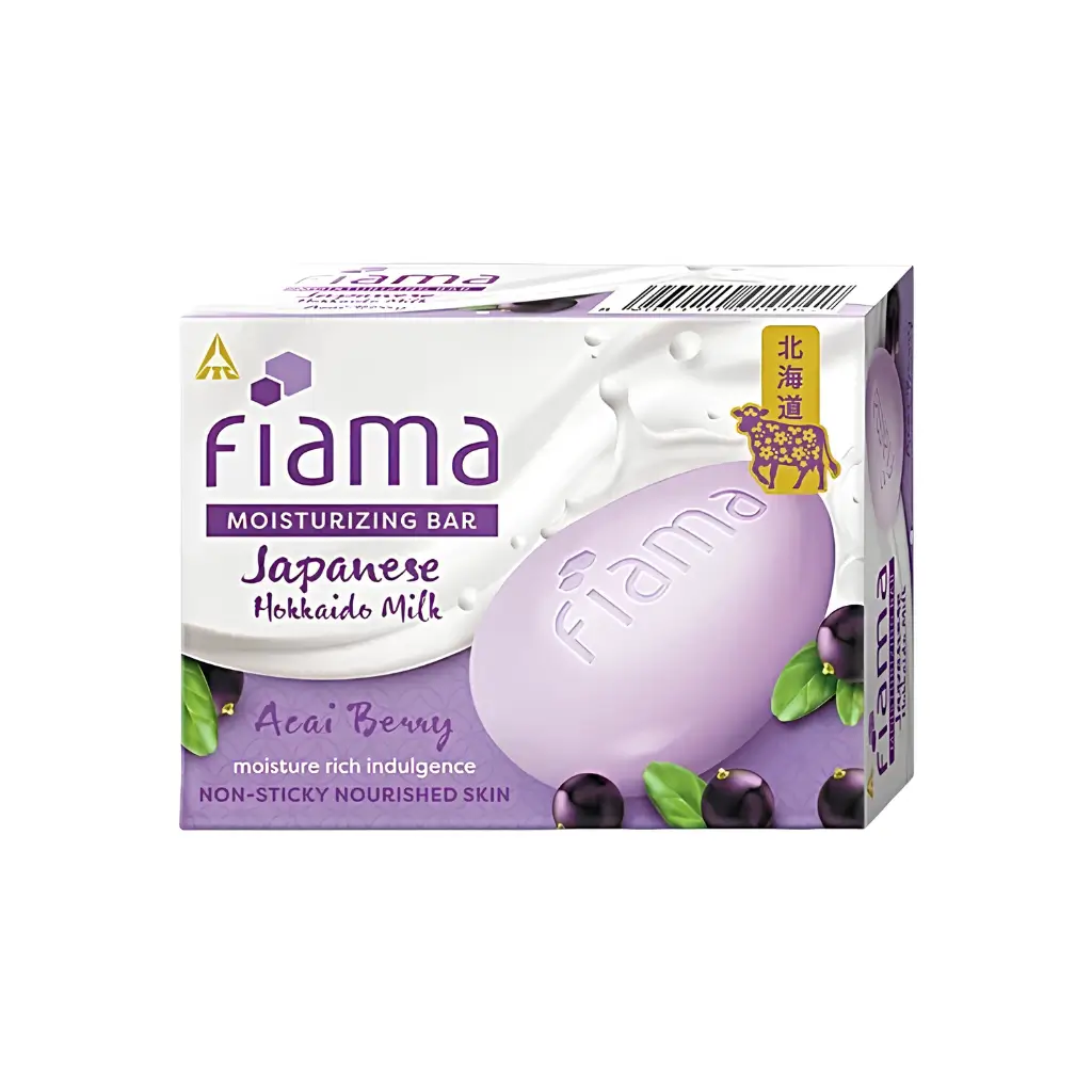 FIAMA MOISTURIZING BAR JAPANESE HOKKAIDO MILK ACAI BERRY SOAP 125 G