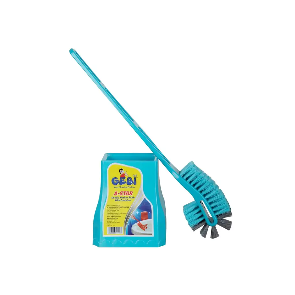 GEBI A STAR DOUBLE HOCKEY TOILET BRUSH WITH CONTAINER