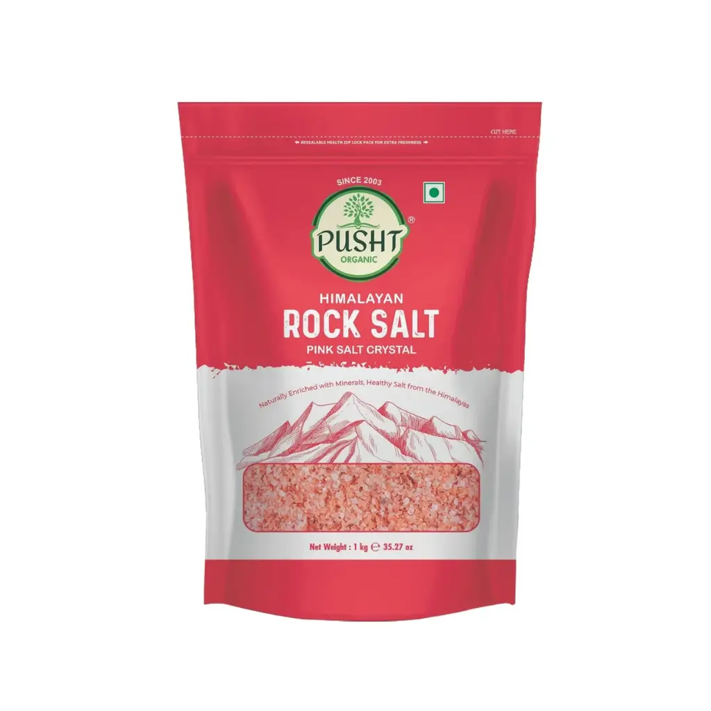 PUSHT ORGANIC HIMALAYAN ROCK SALT CRYSTAL 1 KG