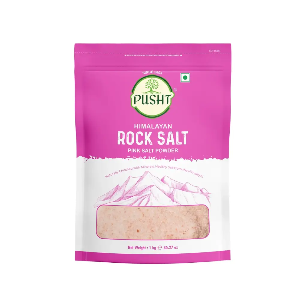 PUSHT ORGANIC HIMALAYAN ROCK SALT POWDER 1 KG