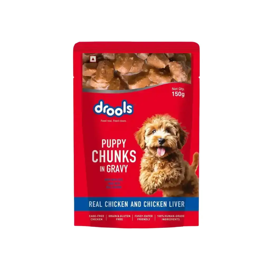 DROOLS PUPPY CHUNKS IN GRAVY REAL CHICKEN AND CHICKEN LIVER 150 G