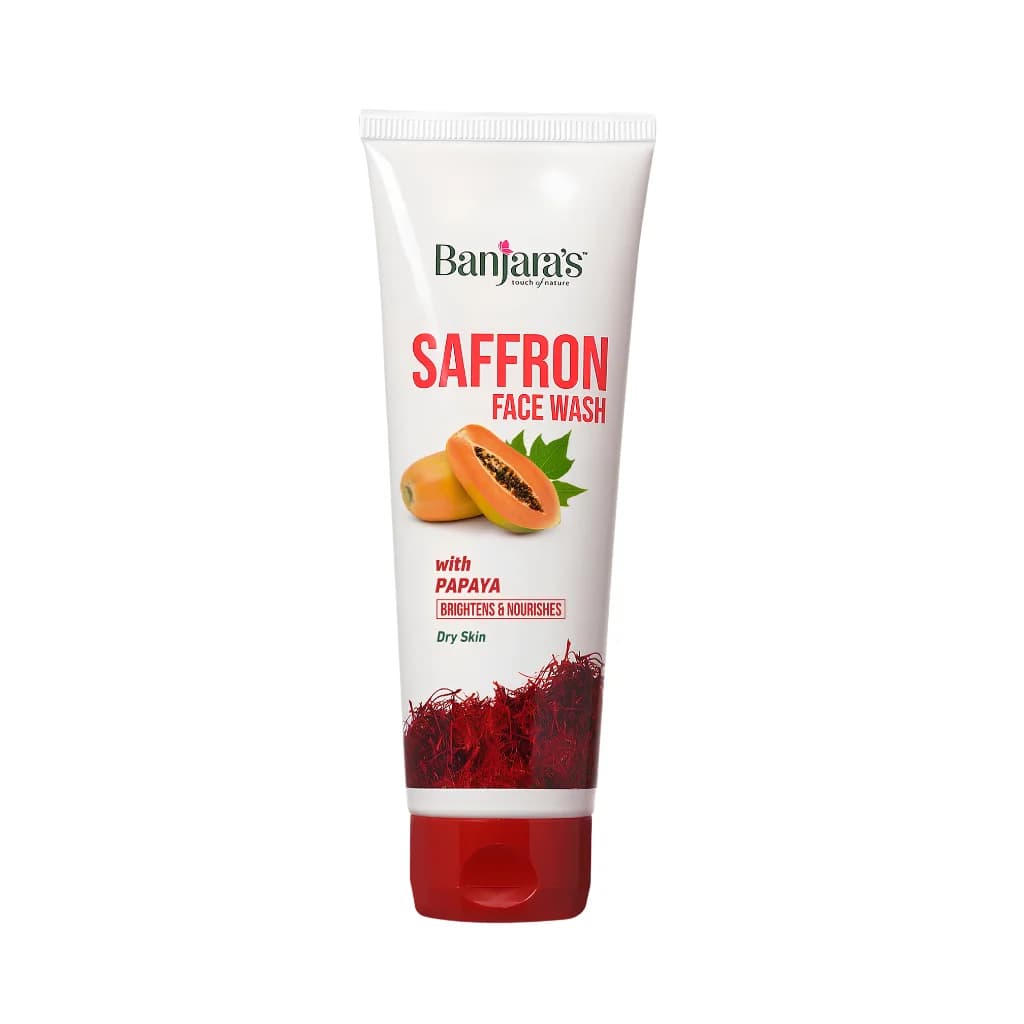 BANJARA S SAFFRON FACE WASH WITH PAPAYA FOR DRY SKIN 100 ML BUY 1 GET 1