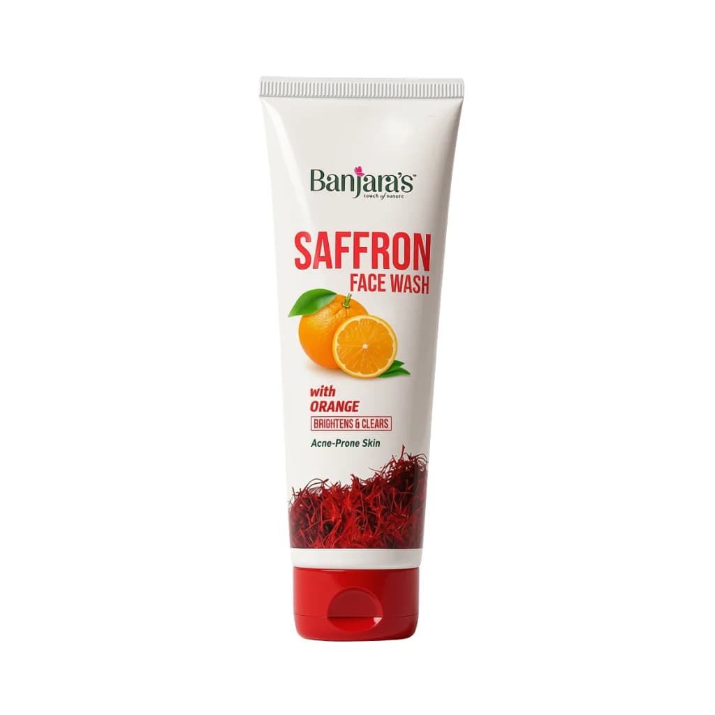 BANJARA S SAFFRON FACE WASH WITH ORANGE FOR ACNE-PRONE SKIN 50 ML
