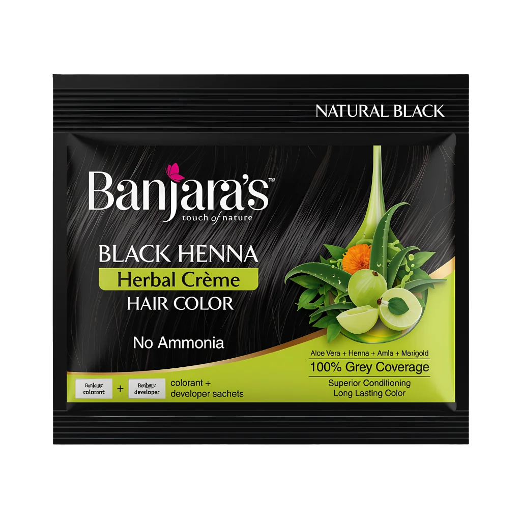 BANJARA S BLACK HENNA HERBAL CREME HAIR COLOR 40 ML