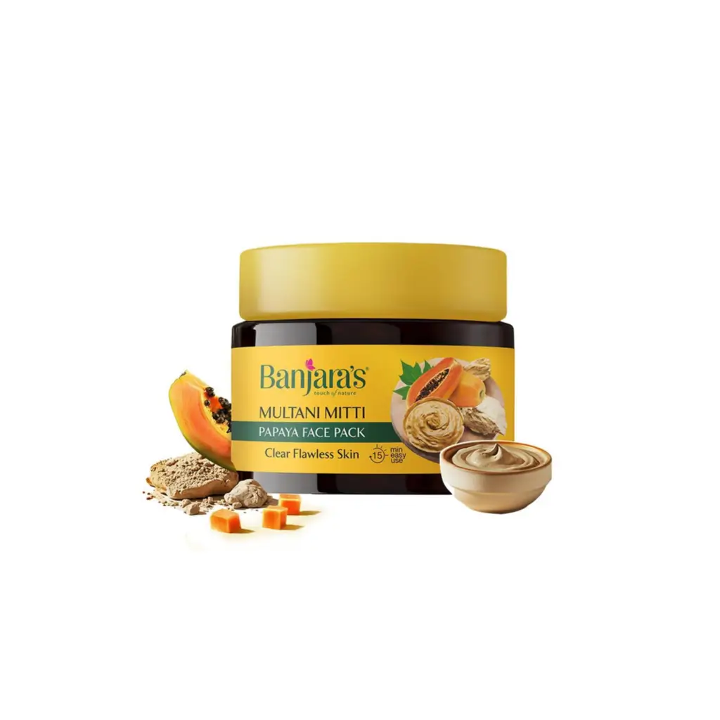 BANJARA S MULTANI MITTI PAPAYA FACE PACK JAR 100 GM