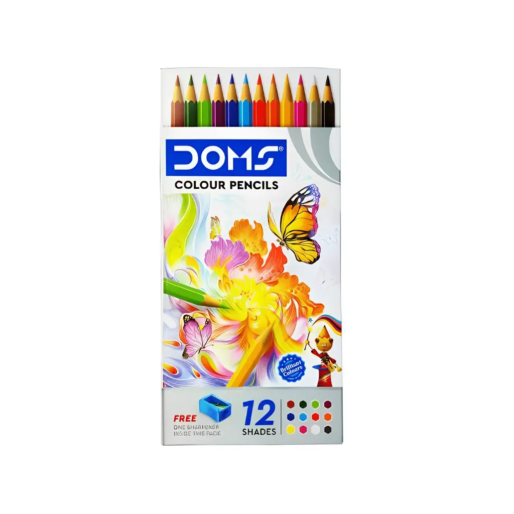 DOMS COLOUR PENCILS 12 SHADES 172 MM