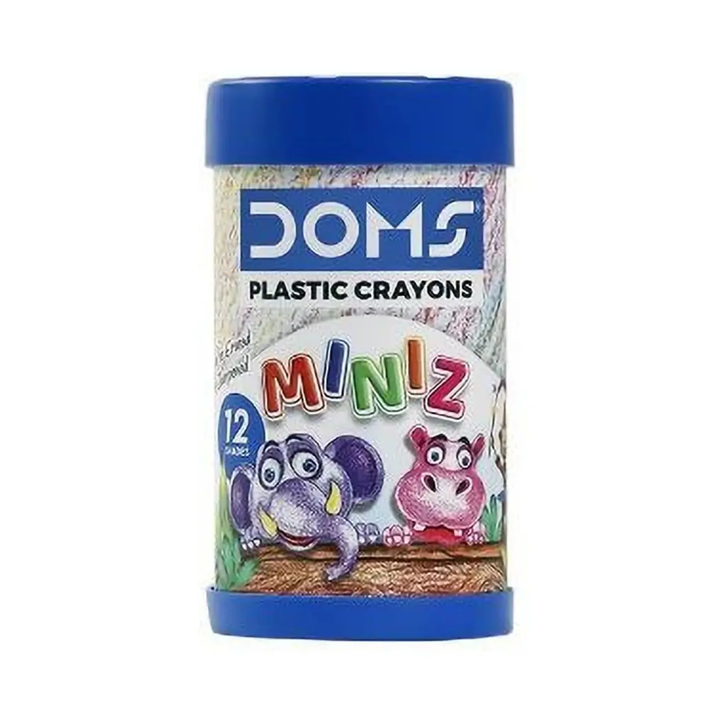 DOMS MINIZ PLASTIC CRAYONS 12 SHADES