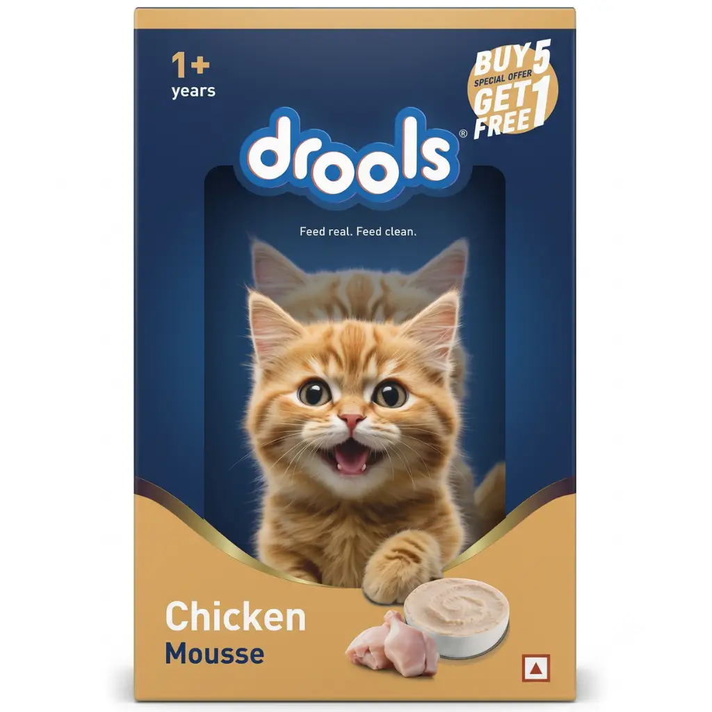 DROOLS CHICKEN MOUSSE 1+ YEARS BUY 5 GET 1 (6*80G) 480 G