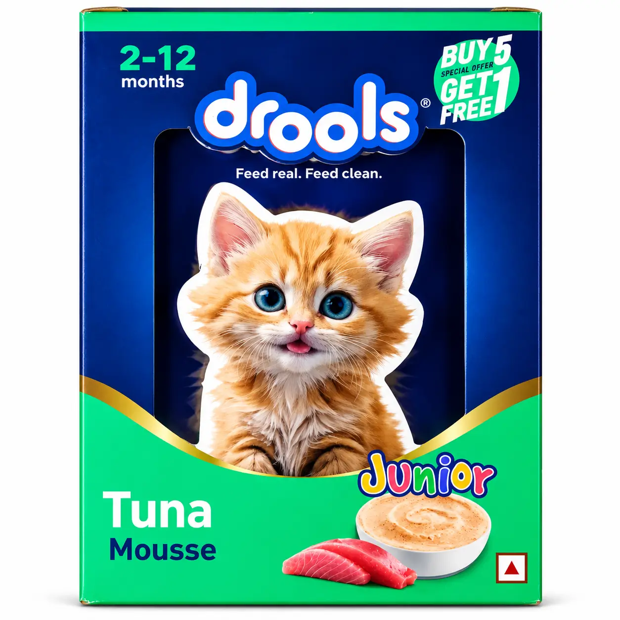 DROOLS TUNA MOUSSE 2-12 MONTHS BUY 5 GET 1 (6*80G) 480 G