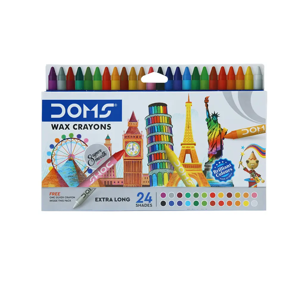 DOMS JUMBO WAX CRAYONS SUPER SMOOTH 26 SHADES