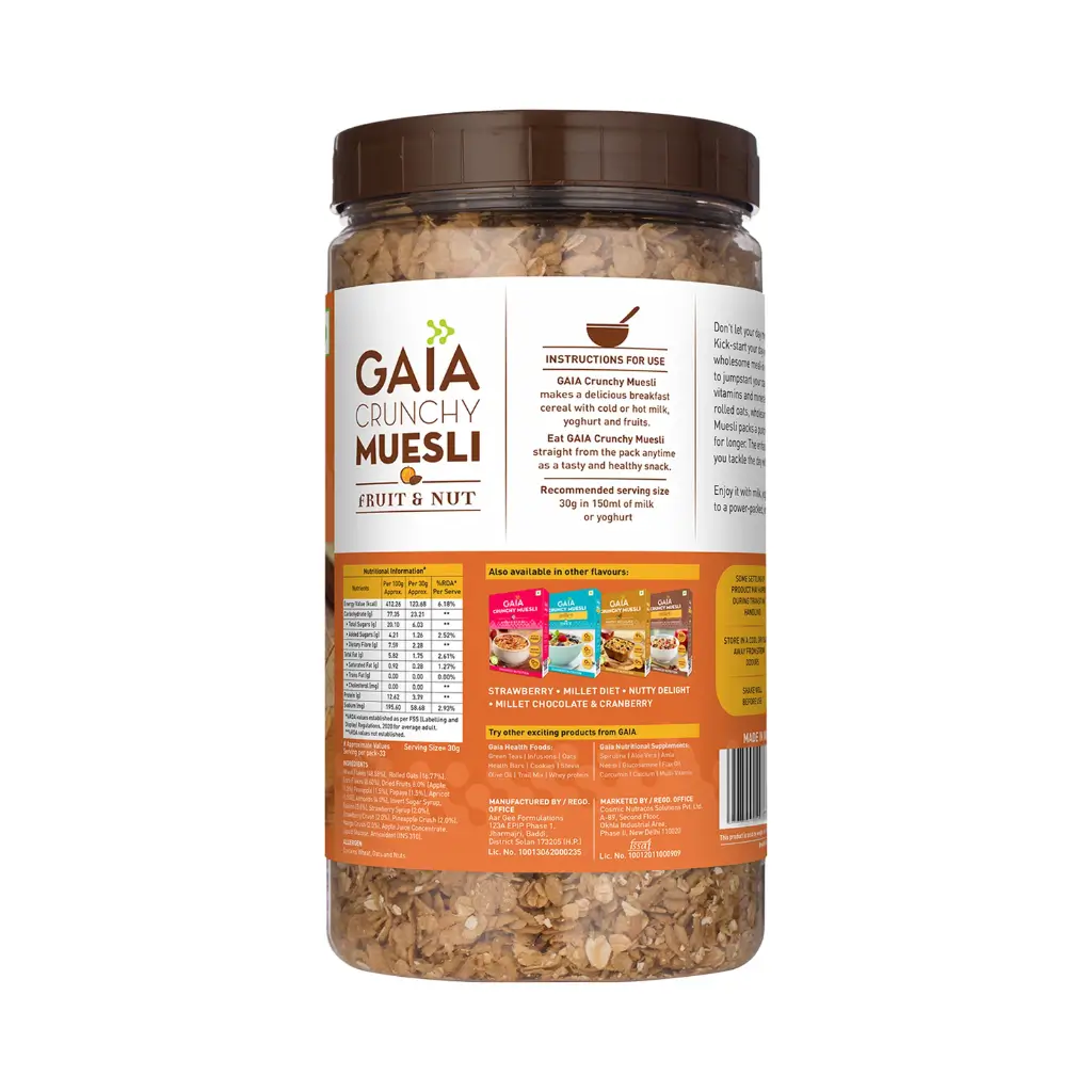 GAIA CRUNCHY MUESLI FRUIT & NUT 1 KG